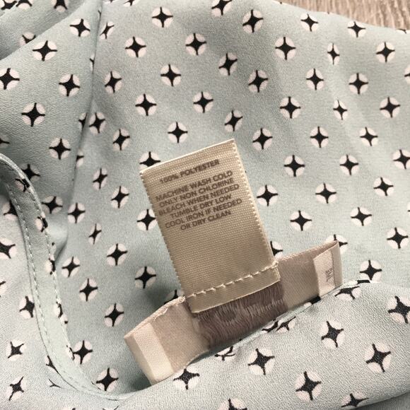 LOFT Womens Bishop Long Sleeve Boho Blouse Relaxed Tasseled Top Green Medium - Picture 7 of 9